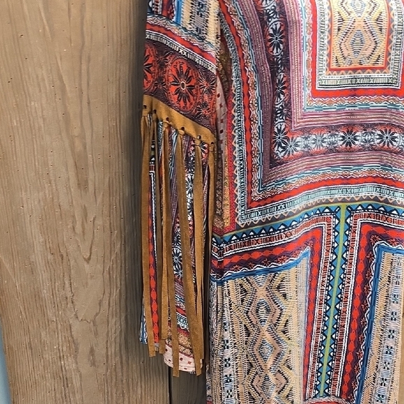 Uncle Frank Vibrant Geometric Long Sleeve Dress - Picture 3 of 7